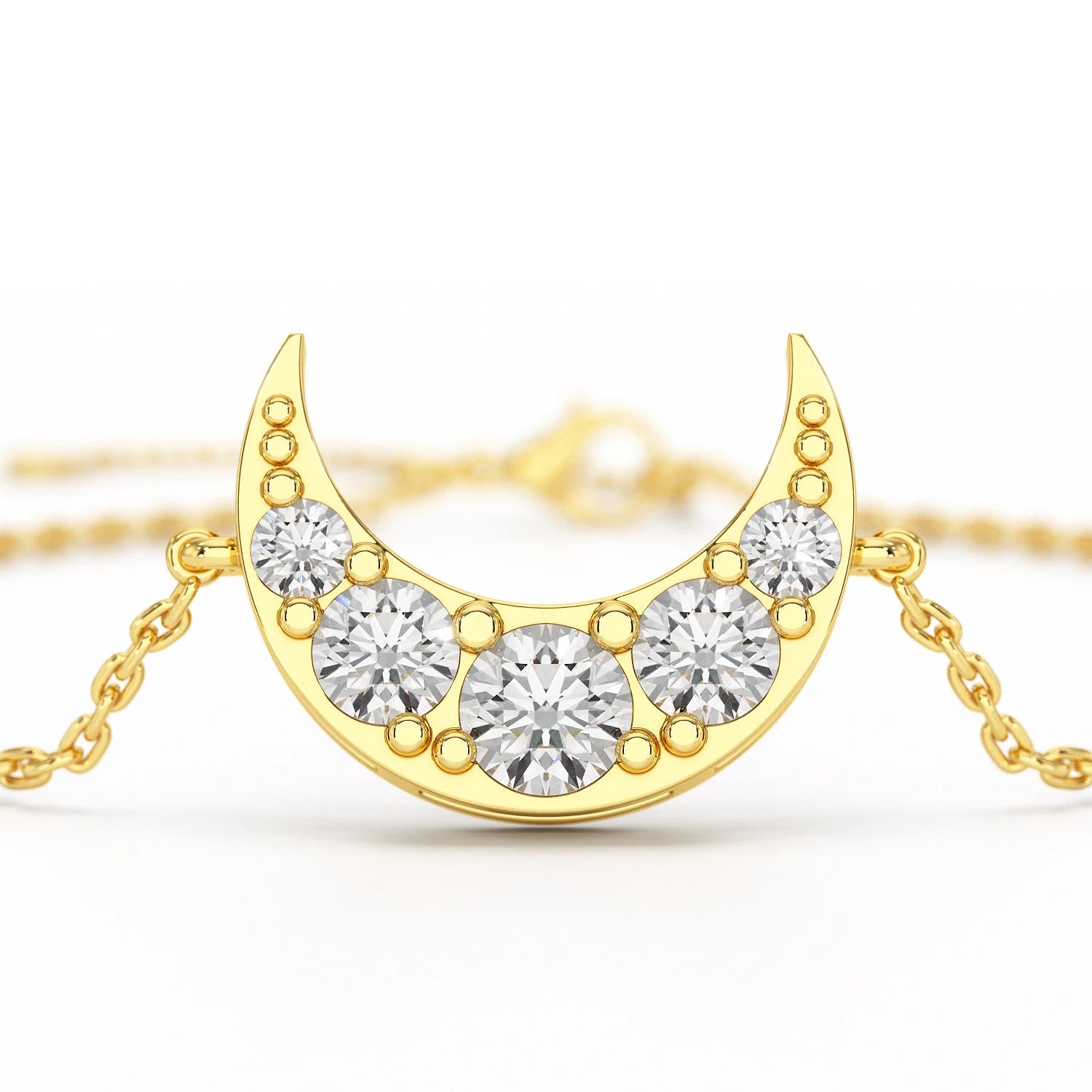 1.3 CT  Lab Diamond Crescent Moon Bracelet