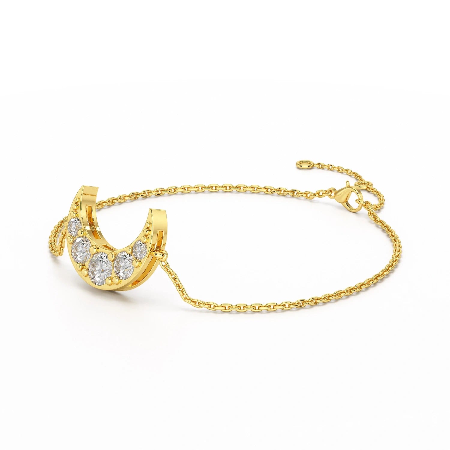 1.3 CT  Lab Diamond Crescent Moon Bracelet
