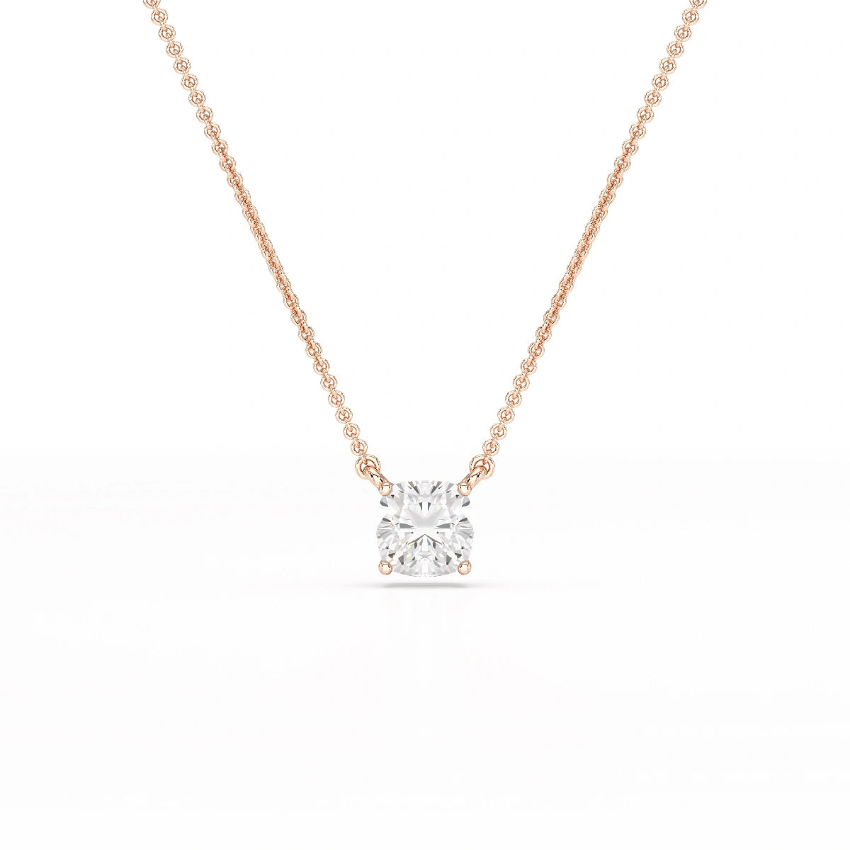 1 CT Cushion Solitaire Lab Grown Diamond Pendant