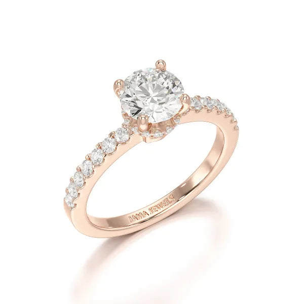 1.36 CT Round Cut Lab Grown Diamond Ring