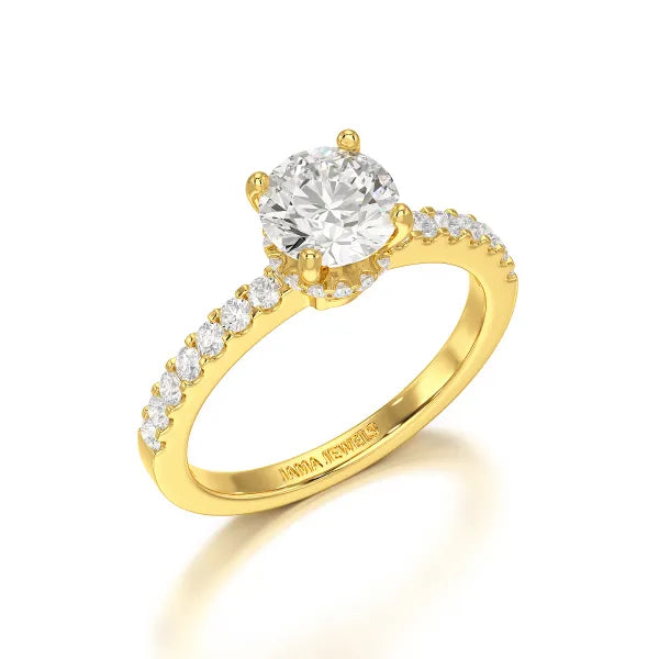 1.36 CT Round Cut Lab Grown Diamond Ring