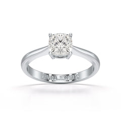 1 Ct Cushion Cut Lab Diamond Solitaire Ring