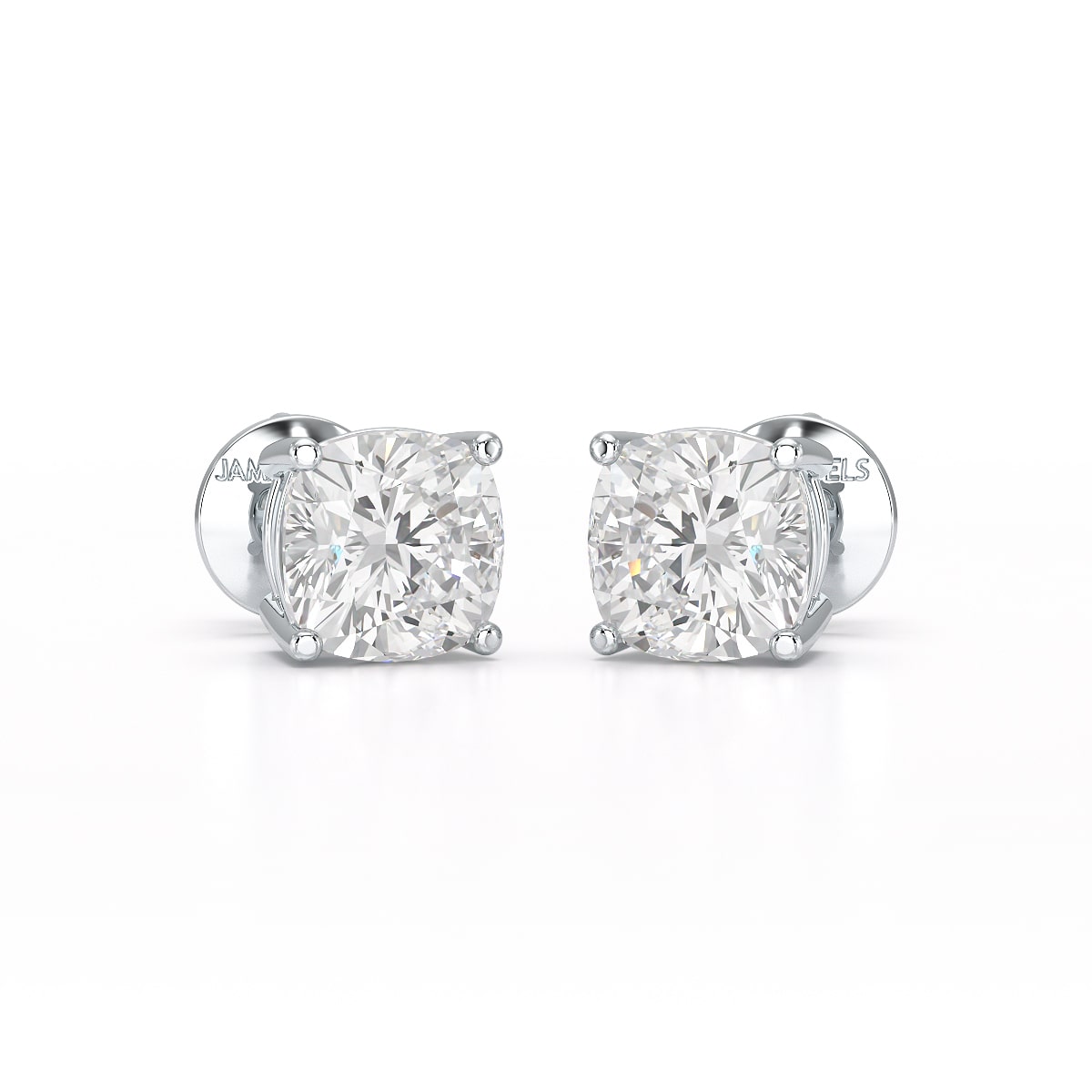 1 CT Cushion Lab Diamond Stud Earrings
