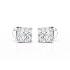 1 CT Cushion Lab Diamond Stud Earrings