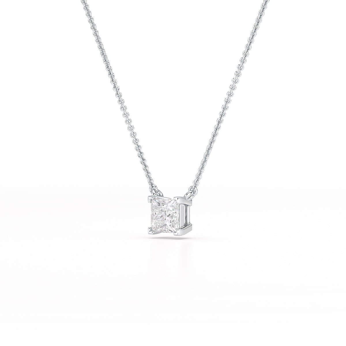 1 CT Lab Grown Diamond Princess Pendant