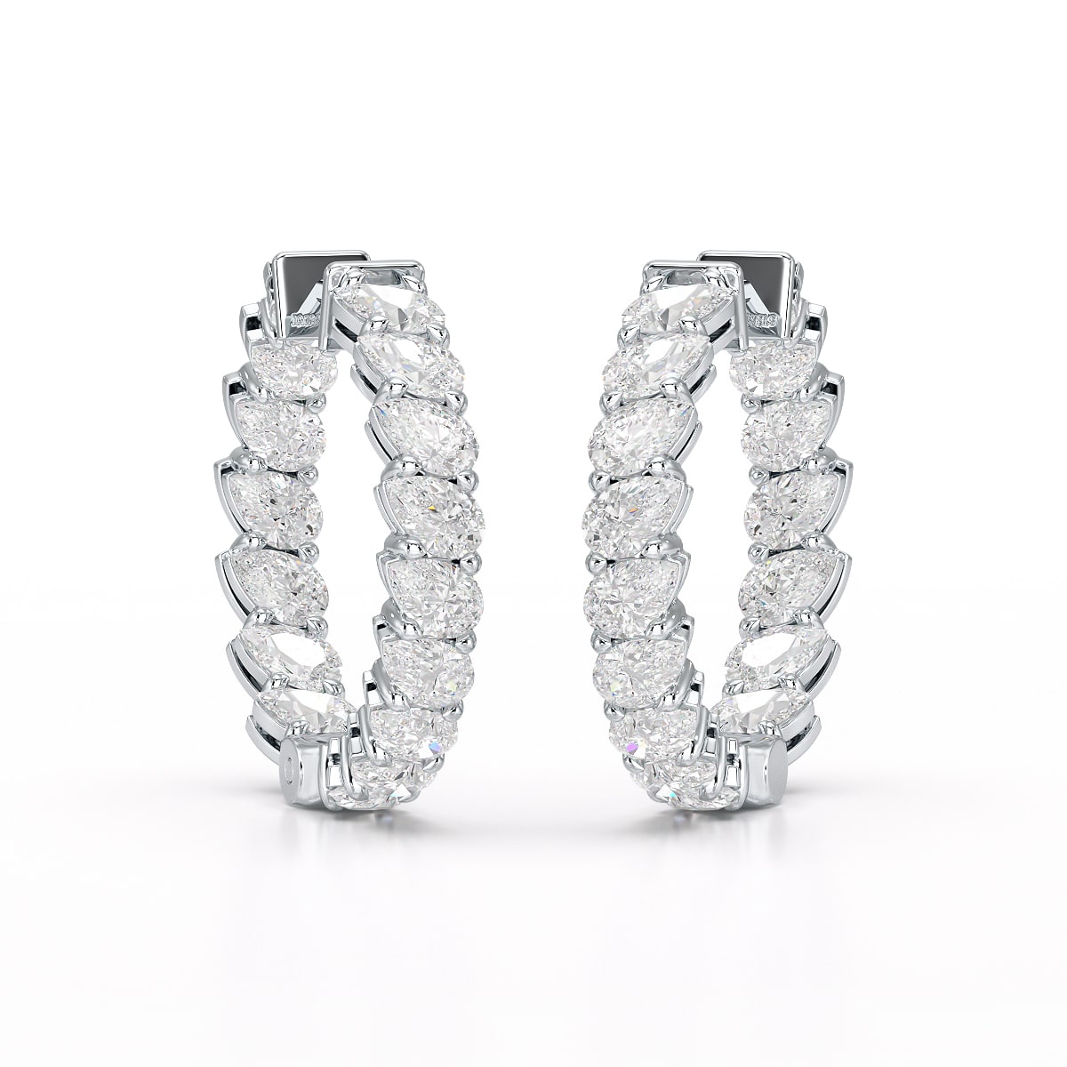 4.9 CT Pear Cut Lab Diamond Hoop Earrings