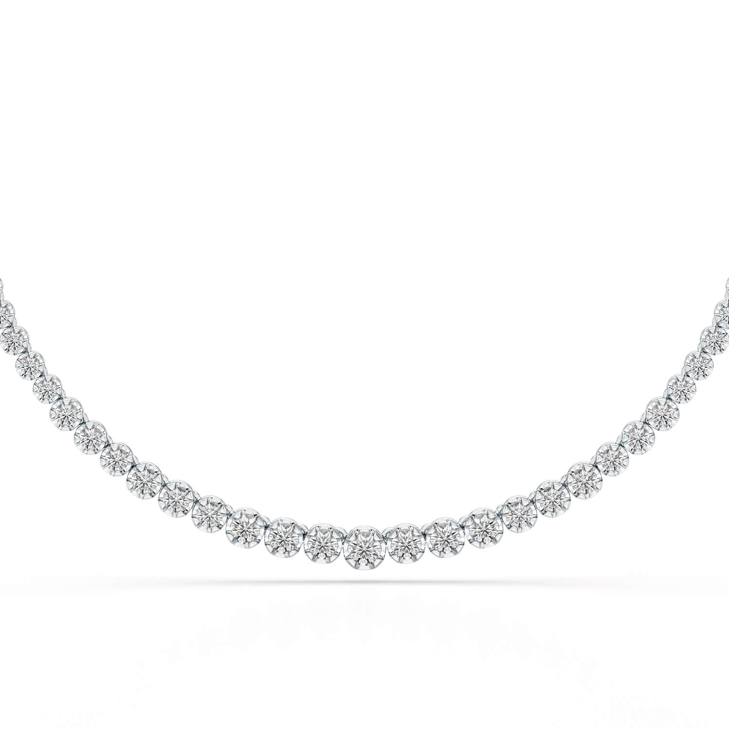 7.6 Carat Lab Diamond Round Riviere Necklace