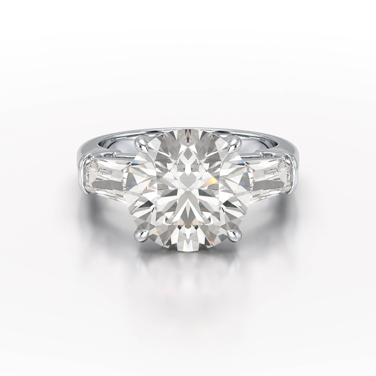 6.56 CT Three Stone Lab Diamond Ring - Jama Jewels 