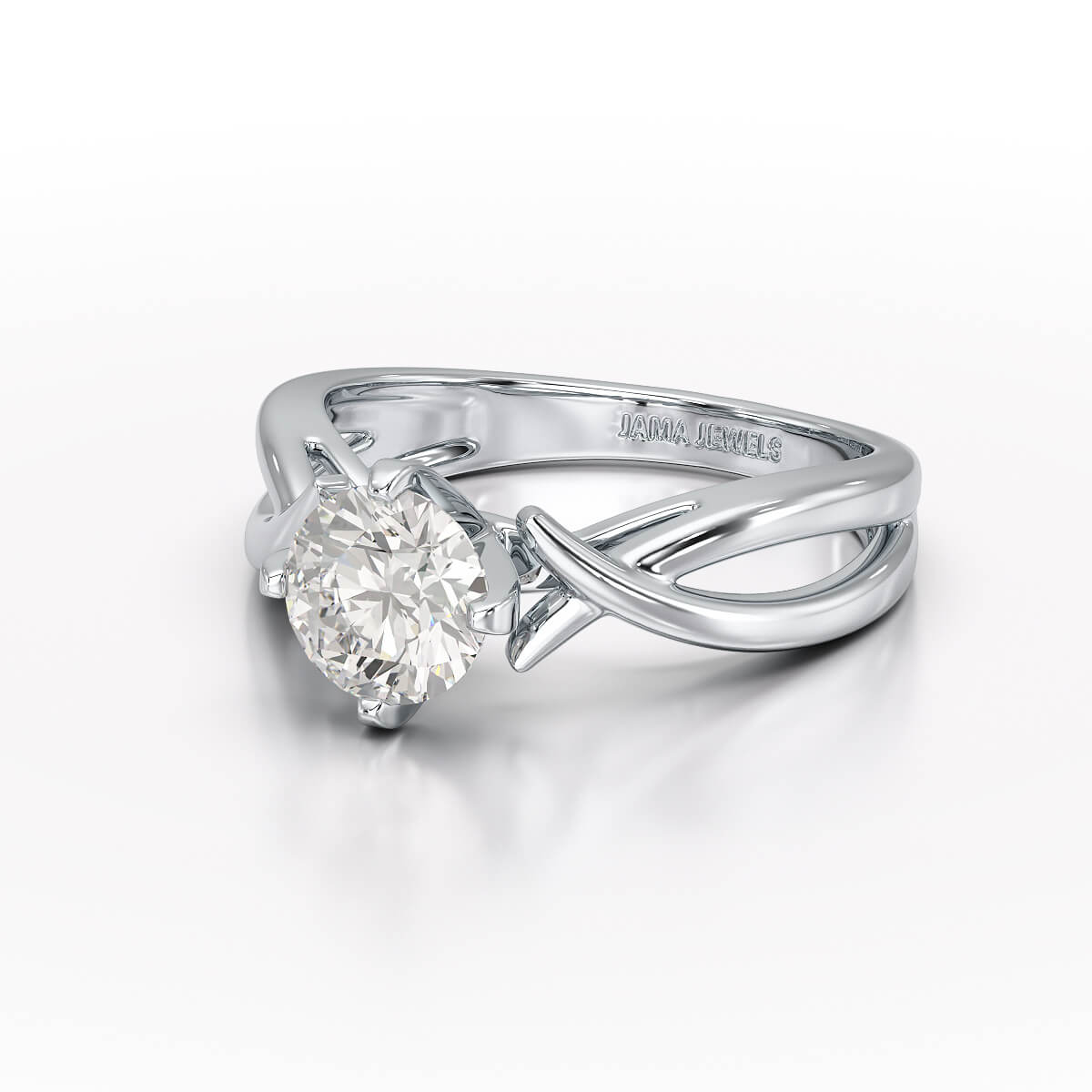 1 CT Solitaire Lab Diamond Engagement Ring - Jama Jewels 