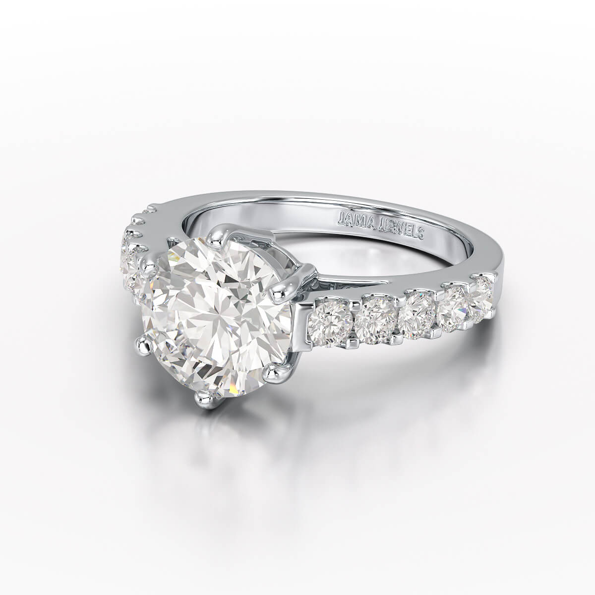 Lab Diamond 3.74 CT Round Cut Wedding Ring - Jama Jewels 