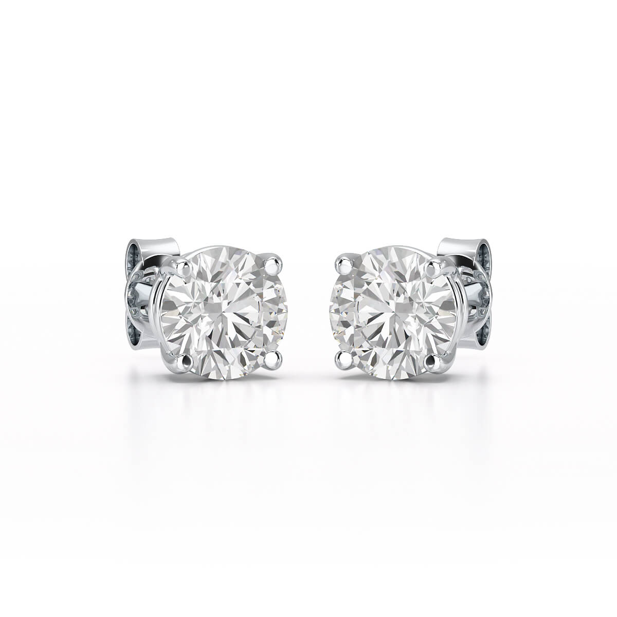 4.09 CT Lab Diamond White Gold Stud Earrings