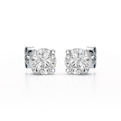4.09 CT Lab Diamond White Gold Stud Earrings