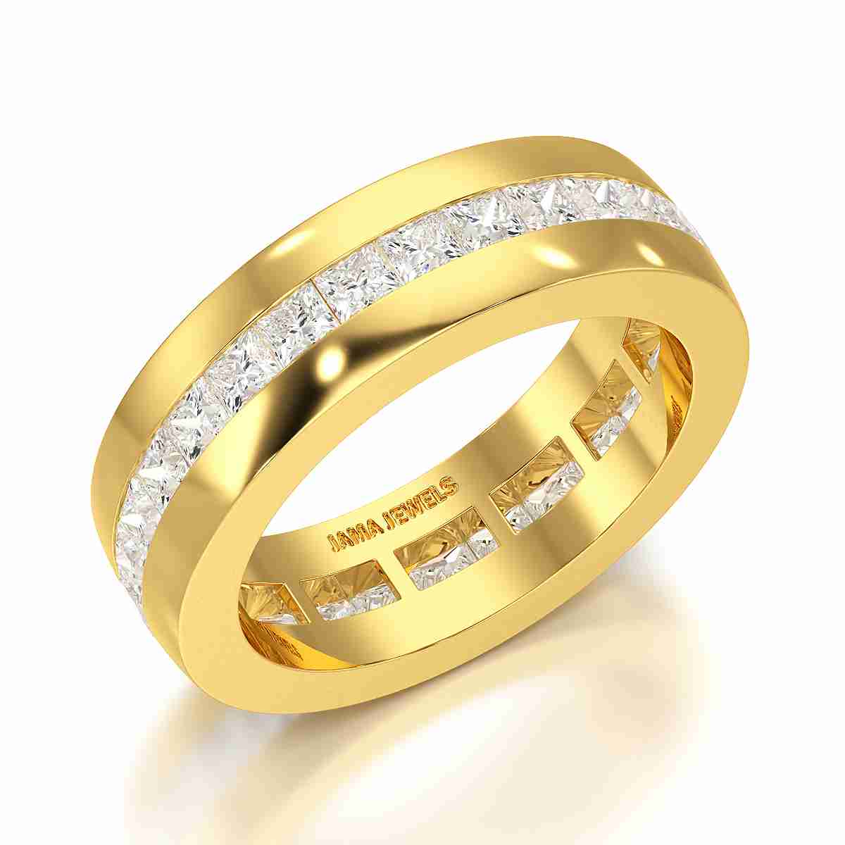 3 CT Princess Shape Lab Diamond Men's Ring