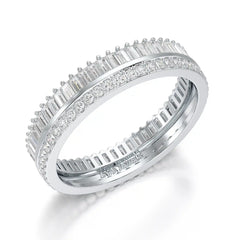 1.10 CT Baguette and Round Cut Diamond Eternity Ring