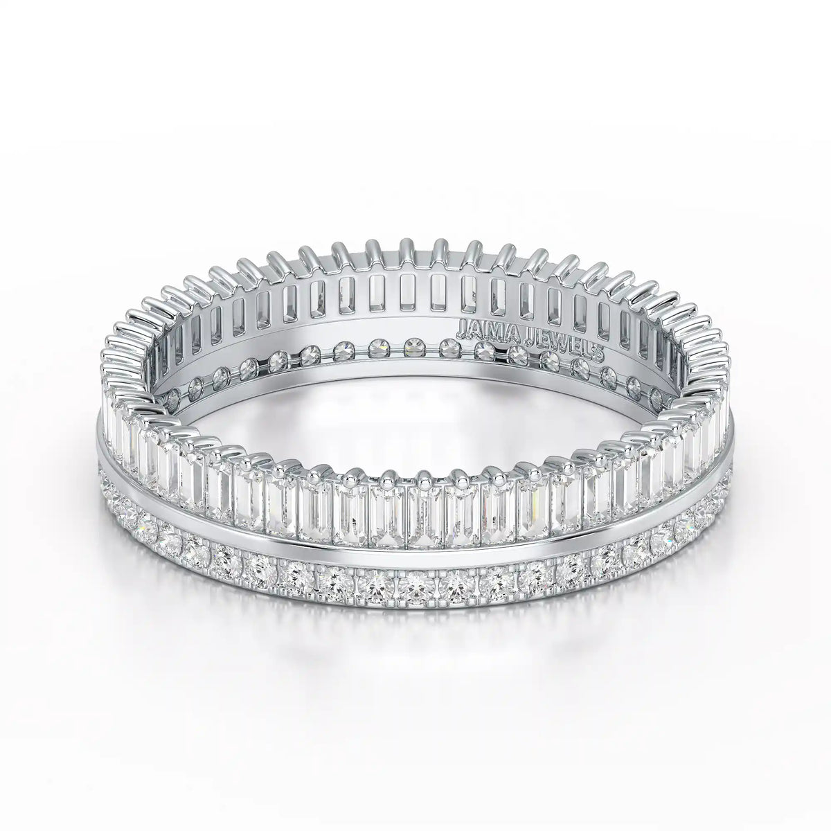 1.10 CT Baguette and Round Cut Diamond Eternity Ring