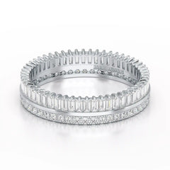1.10 CT Baguette and Round Cut Diamond Eternity Ring