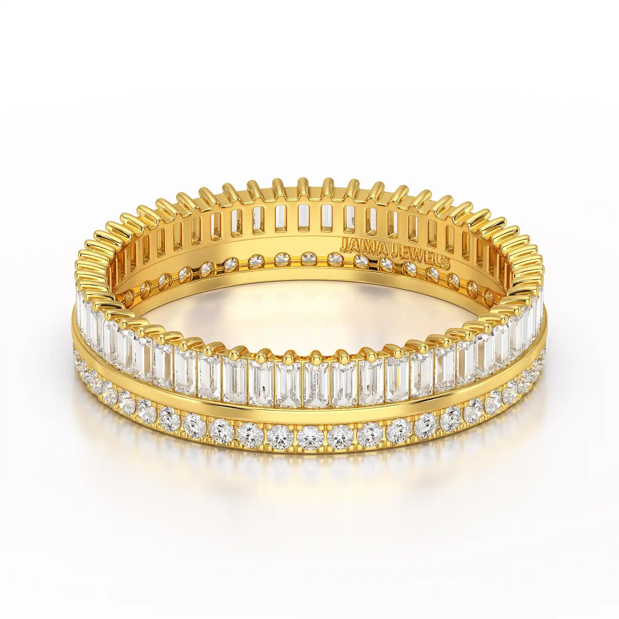 1.10 CT Baguette and Round Cut Diamond Eternity Ring