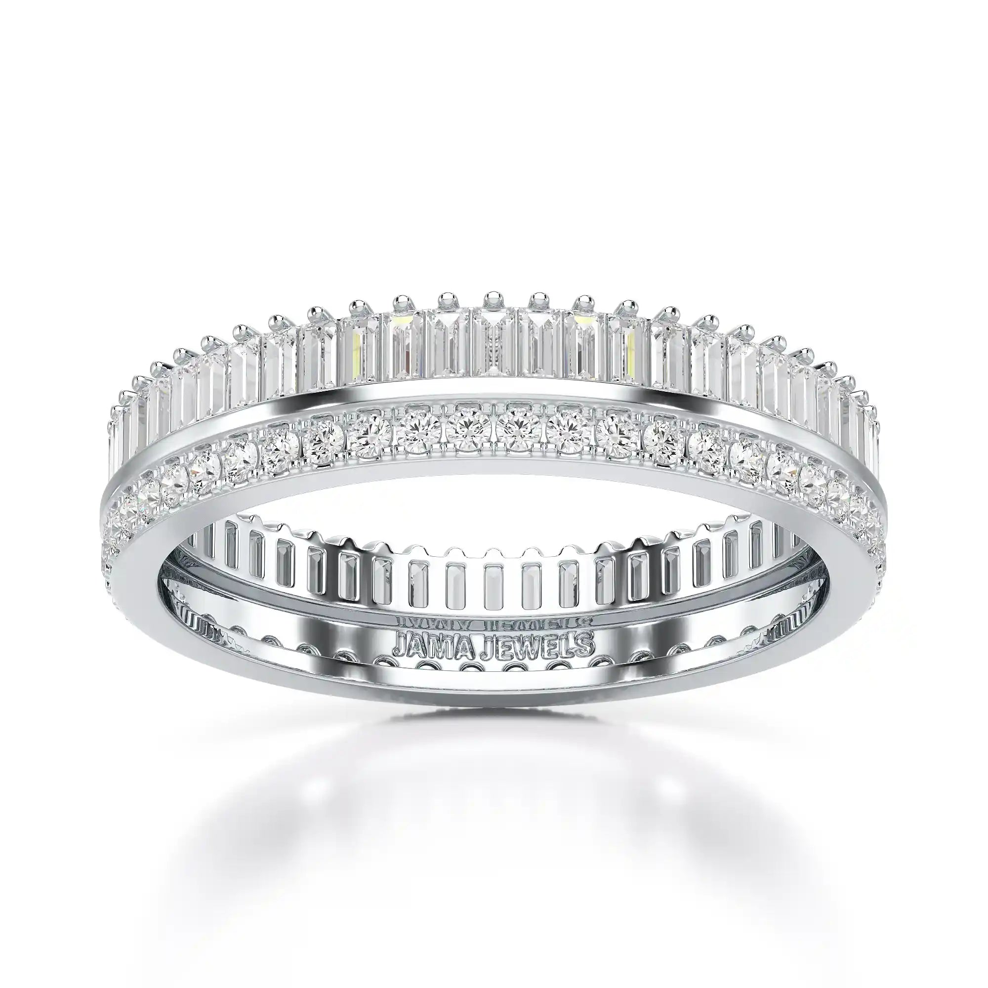 1.10 CT Baguette and Round Cut Diamond Eternity Ring