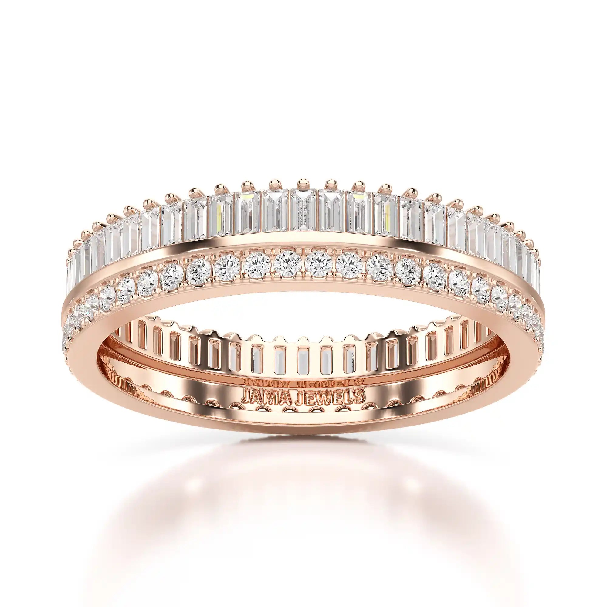 1.10 CT Baguette and Round Cut Diamond Eternity Ring