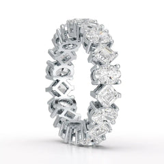 4.50 CT Asscher & Oval Cut Diamond Eternity Ring