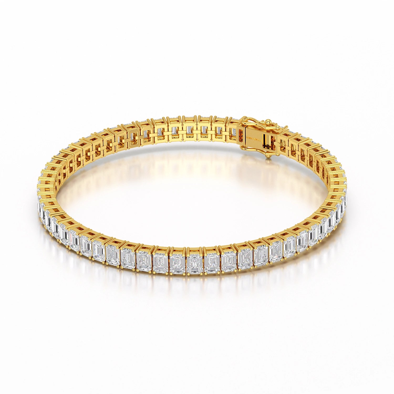 14.25 CT  Emerald Cut Tennis Lab Diamond Bracelet