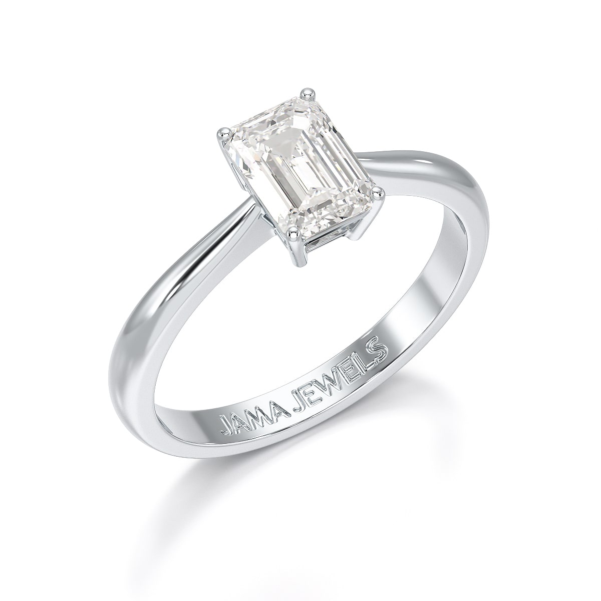 1 Ct Emerald Cut Solitaire Lab Diamond Ring