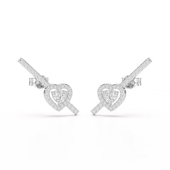 0.76 CT Lab Diamond Heart Cut Earrings
