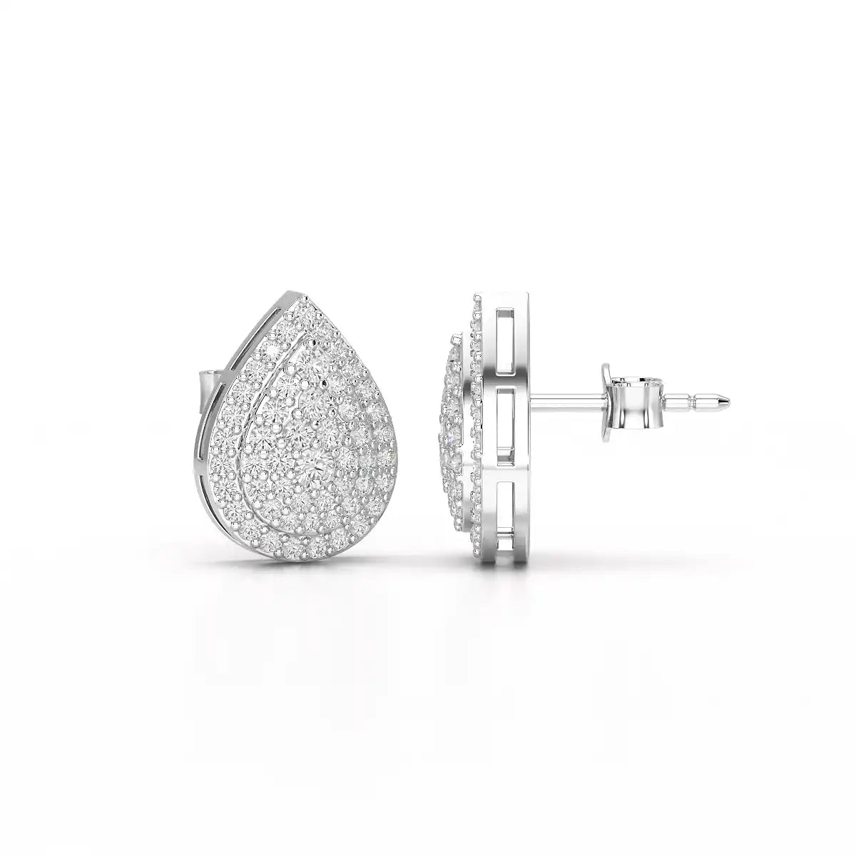 0.82 CT Lab Diamond Pear Shape Stud Earrings