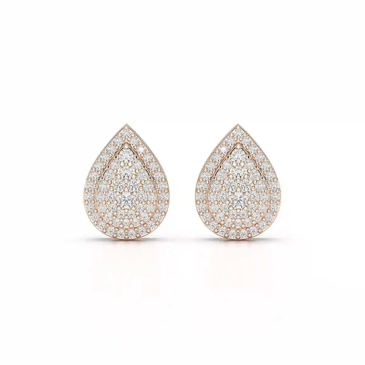 0.82 CT Lab Diamond Pear Shape Stud Earrings