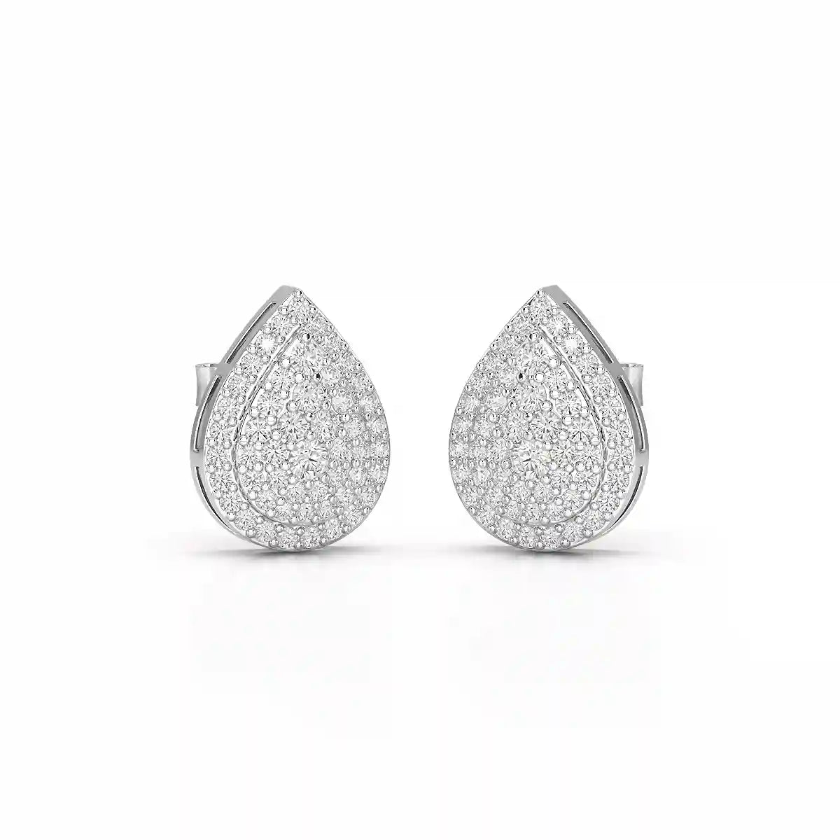 0.82 CT Lab Diamond Pear Shape Stud Earrings