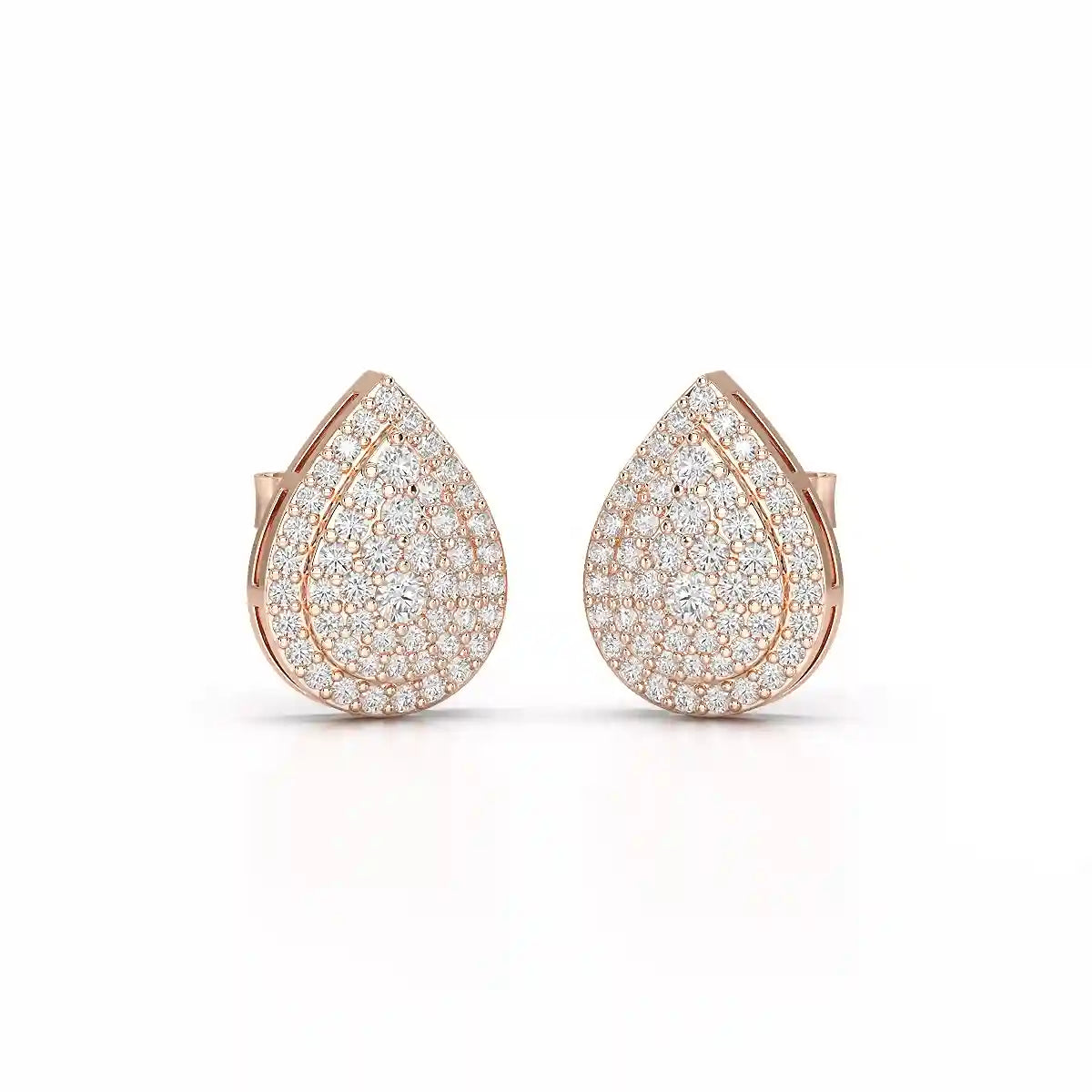 0.82 CT Lab Diamond Pear Shape Stud Earrings
