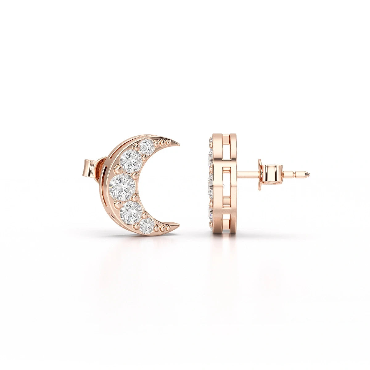 0.81 CT Lab Diamond Half Moon Earrings