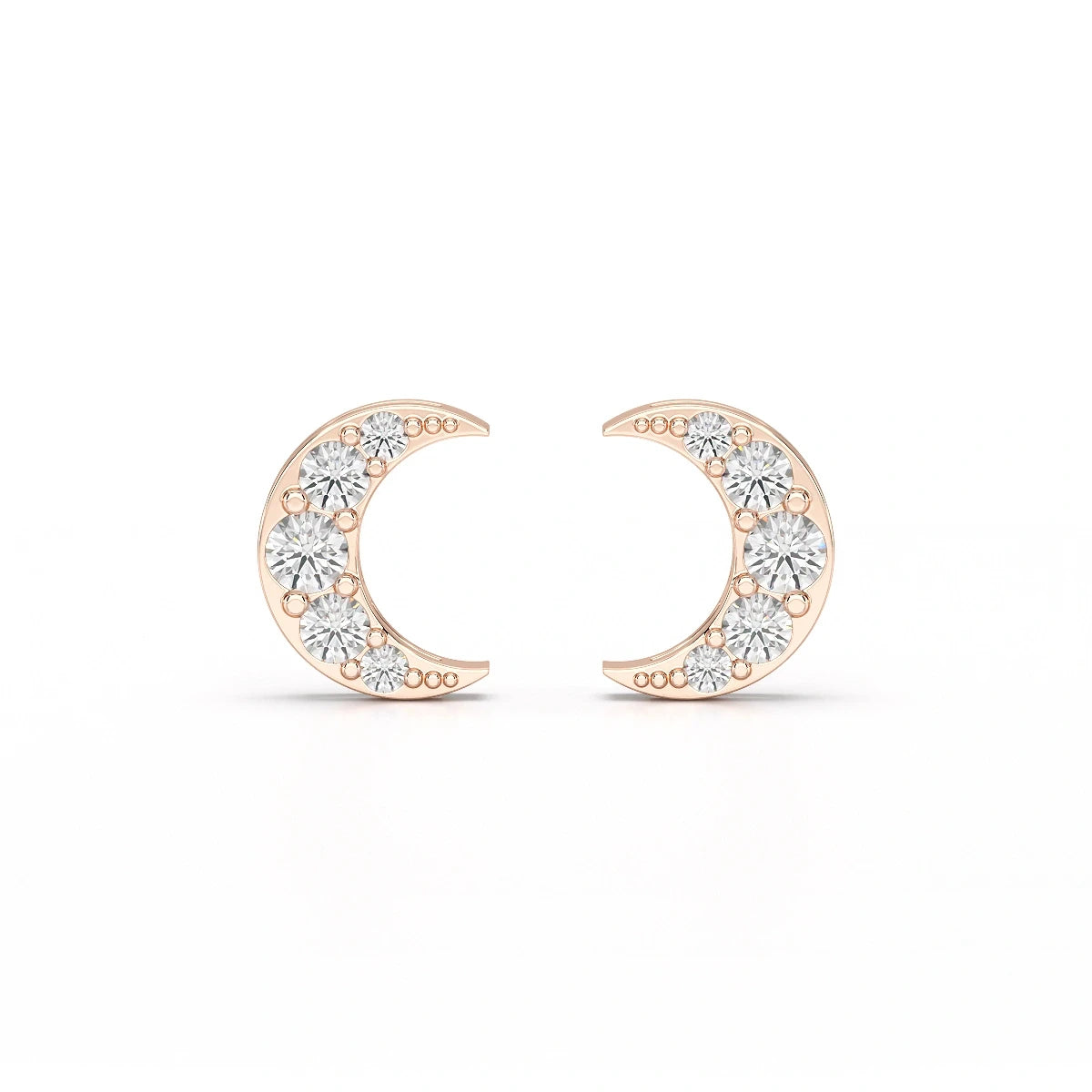 0.81 CT Lab Diamond Half Moon Earrings
