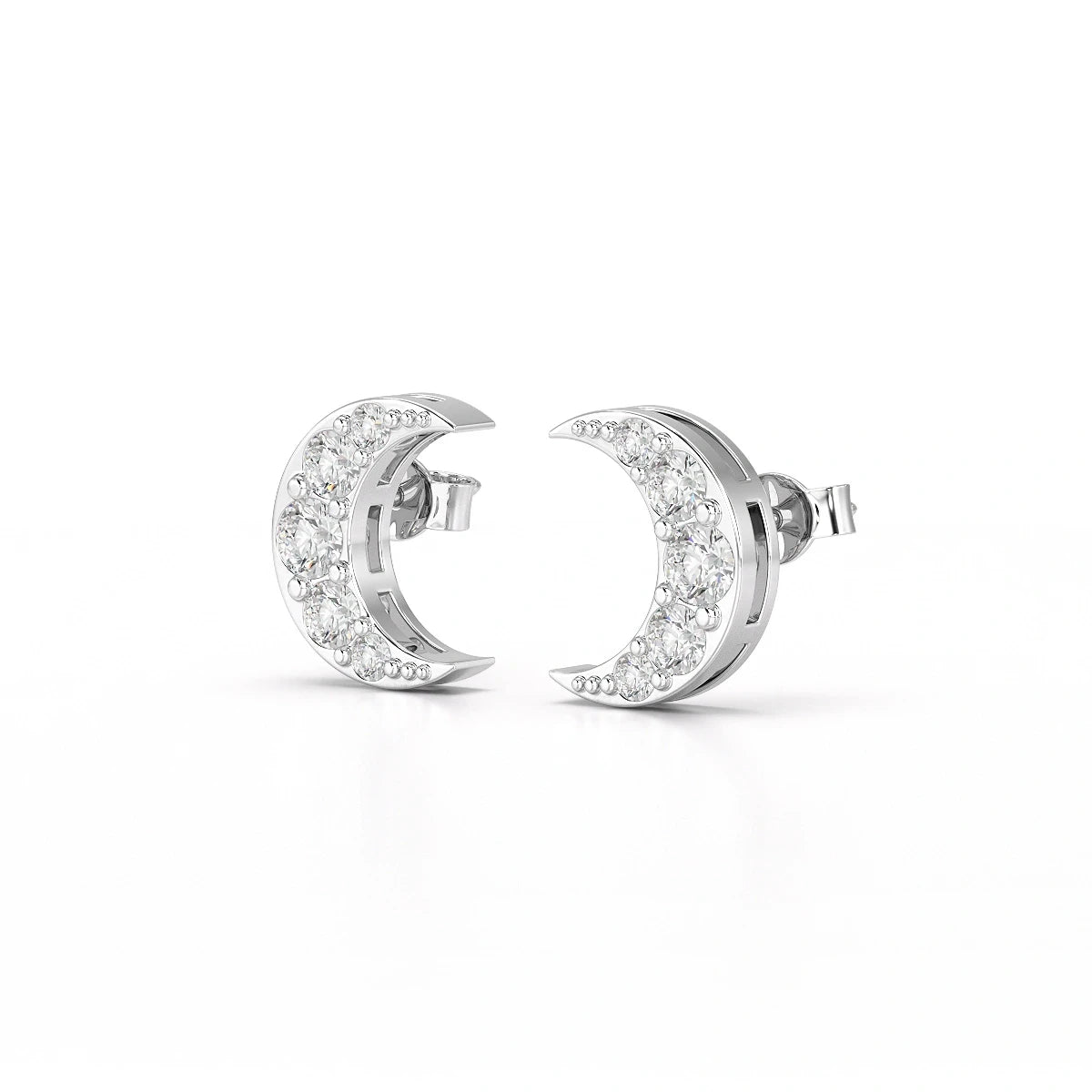 0.81 CT Lab Diamond Half Moon Earrings