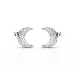 0.81 CT Lab Diamond Half Moon Earrings