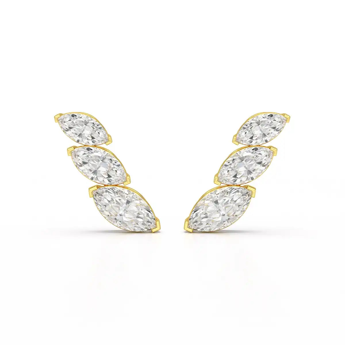 2.9 CT Trilogy Marquise Cut Lab Diamond Climber Earring