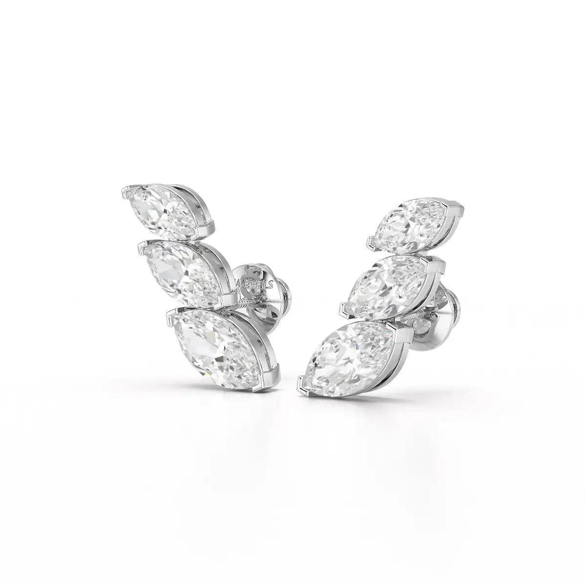 2.9 CT Trilogy Marquise Cut Lab Diamond Climber Earring