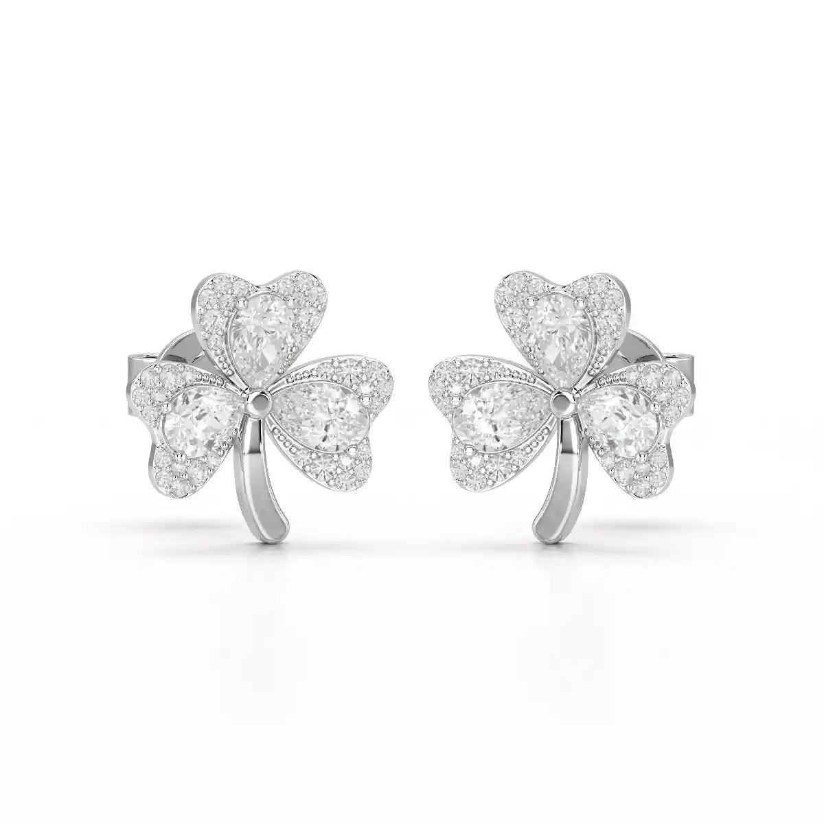 1.30 CT Petal Earring with Pear and Rounds Cut Lab Diamonds