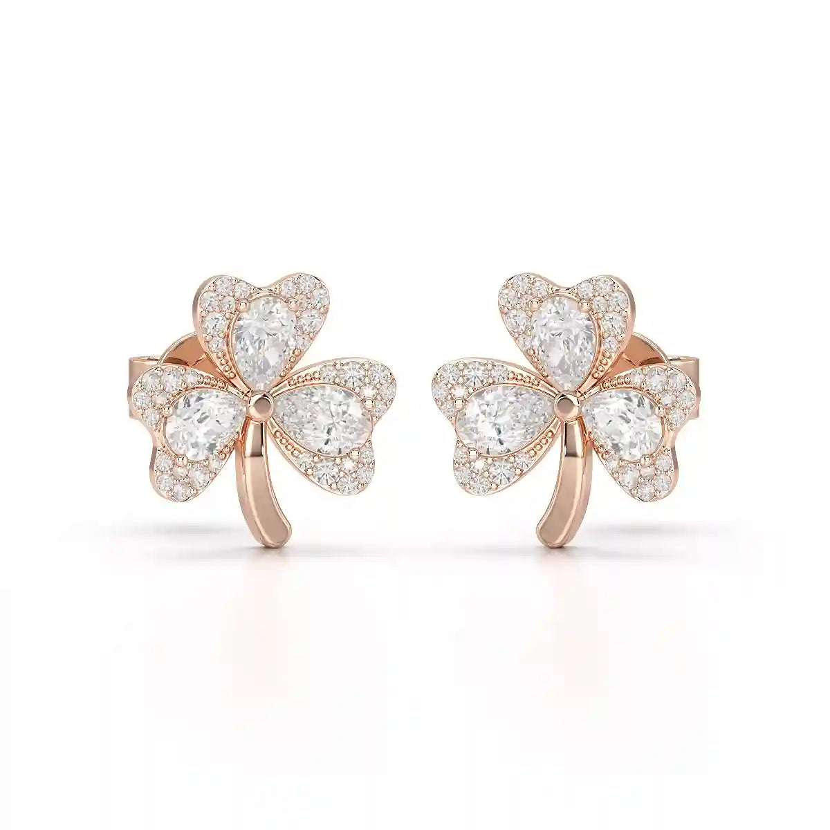 1.30 CT Petal Earring with Pear and Rounds Cut Lab Diamonds
