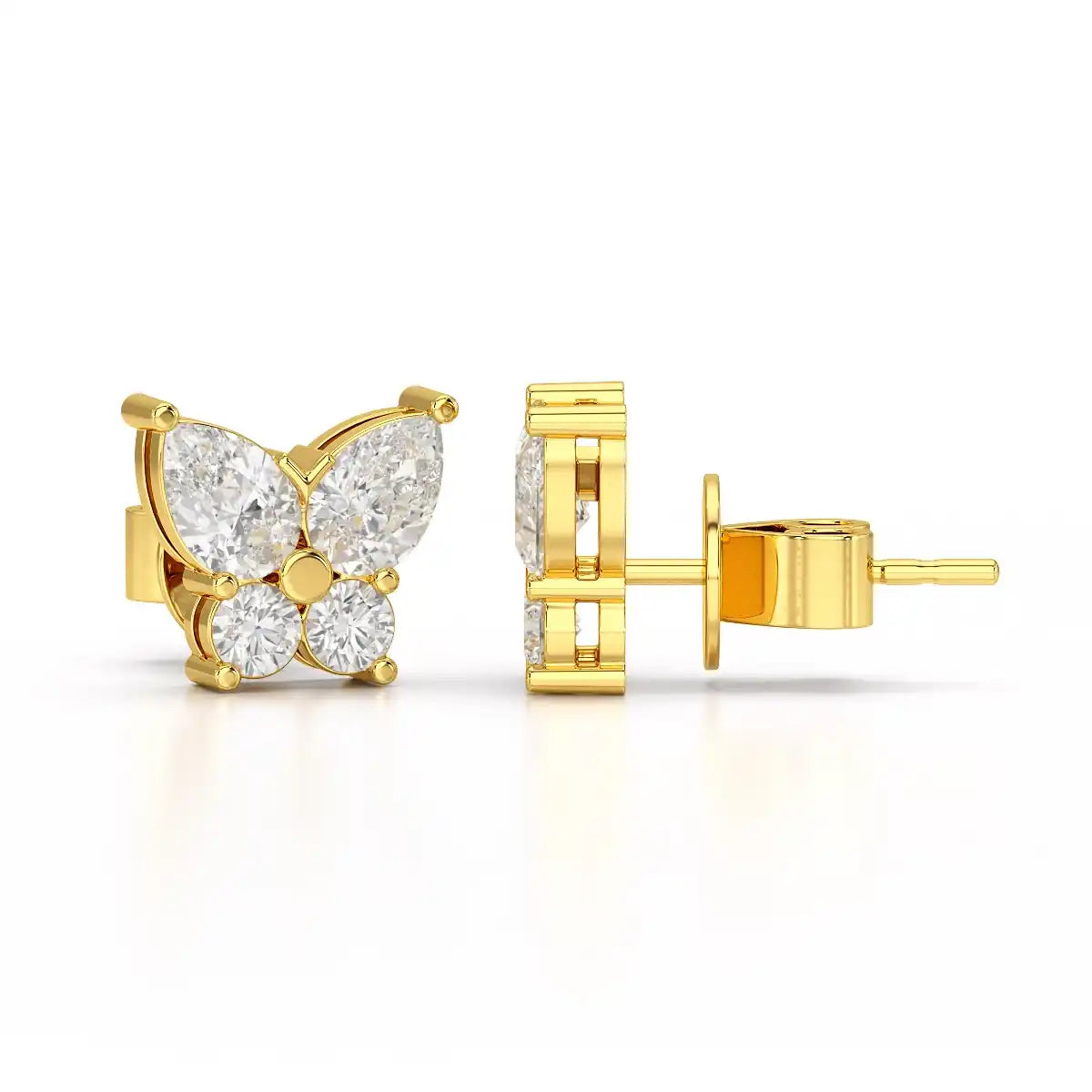 1.50 CT Butterfly Shape Lab Diamond Stud Earring