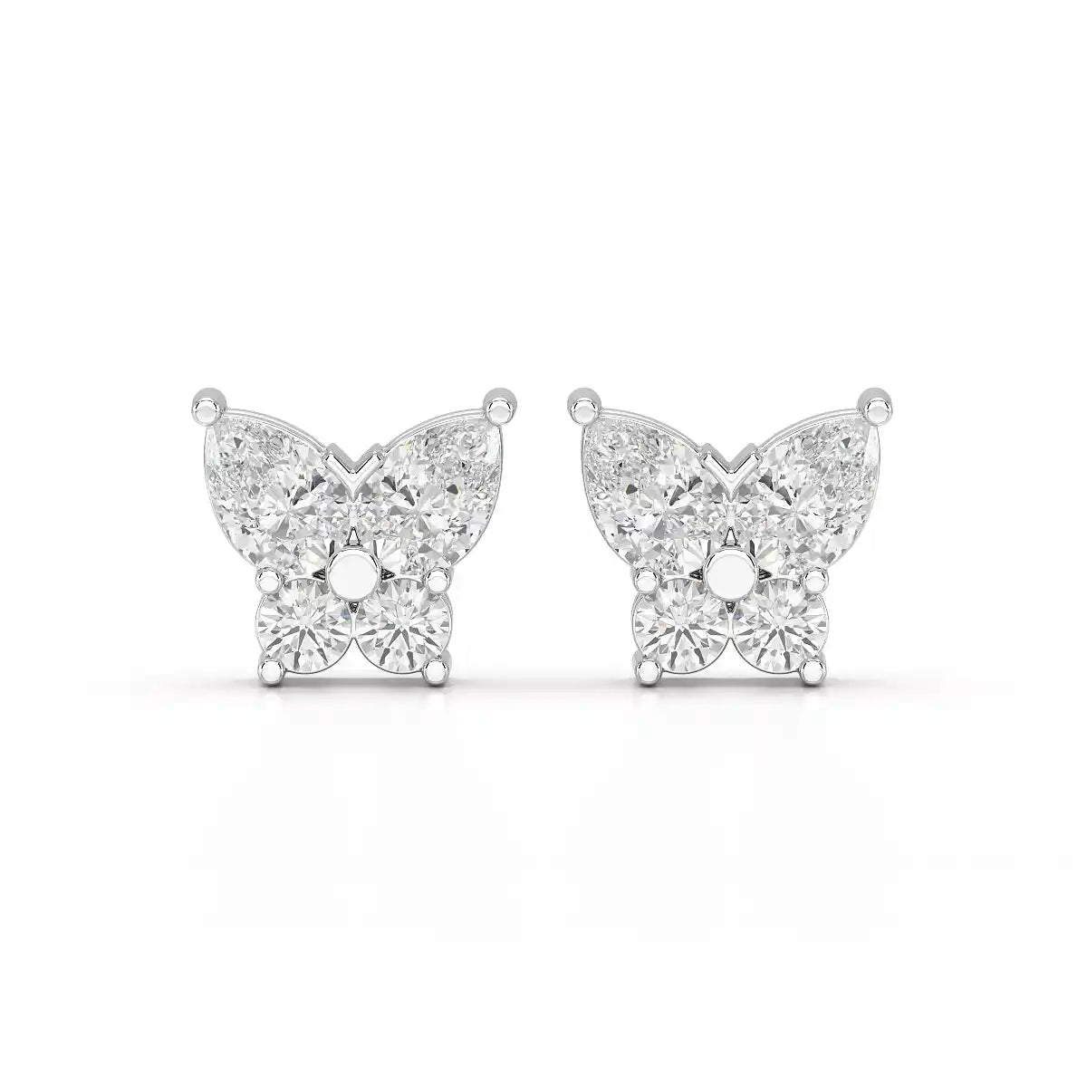 1.50 CT Butterfly Shape Lab Diamond Stud Earring