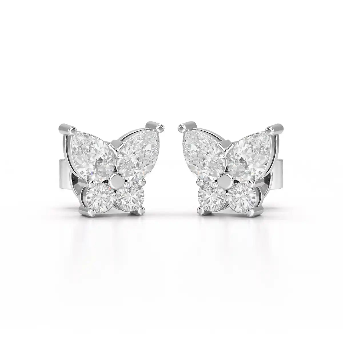 1.50 CT Butterfly Shape Lab Diamond Stud Earring
