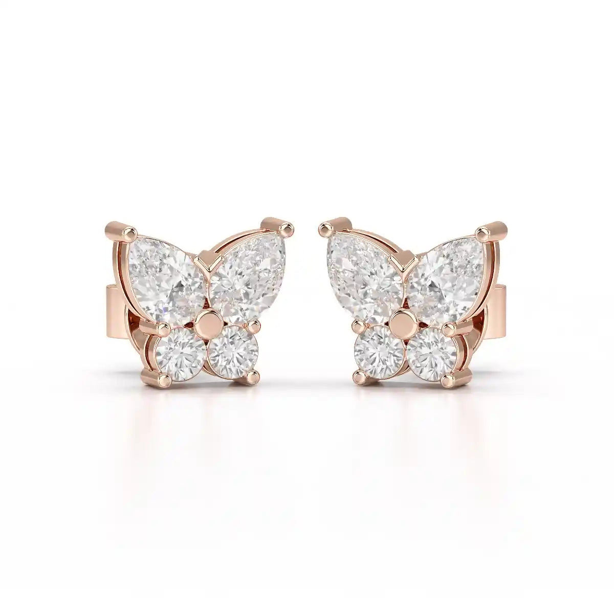 1.50 CT Butterfly Shape Lab Diamond Stud Earring