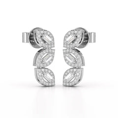 0.55 CT Baguette & Round Cut Lab Diamond Drop Earring