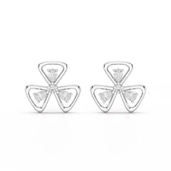0.40 CT Lab Diamond Round Cut Petal Earring