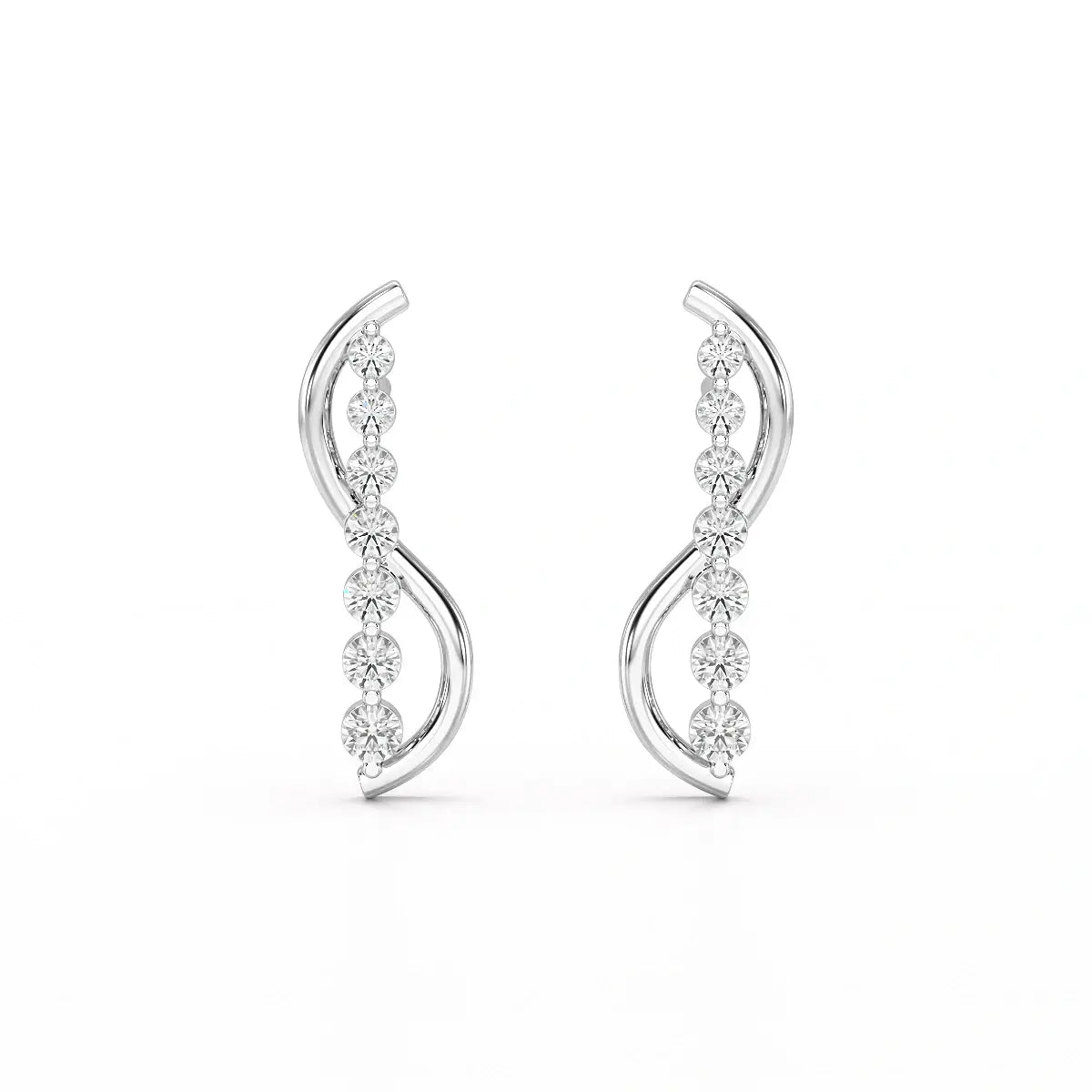 0.35 CT Swirl Lab Diamond Round Journey Earring