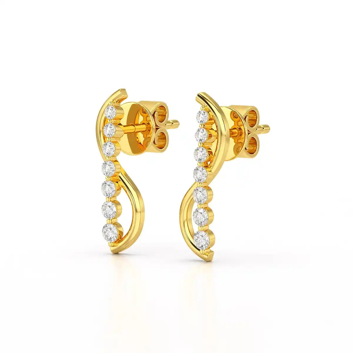 0.35 CT Swirl Lab Diamond Round Journey Earring