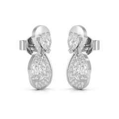 2 CT Pear and Round Cut Diamond Swirl Drop Earring Jama Jewels