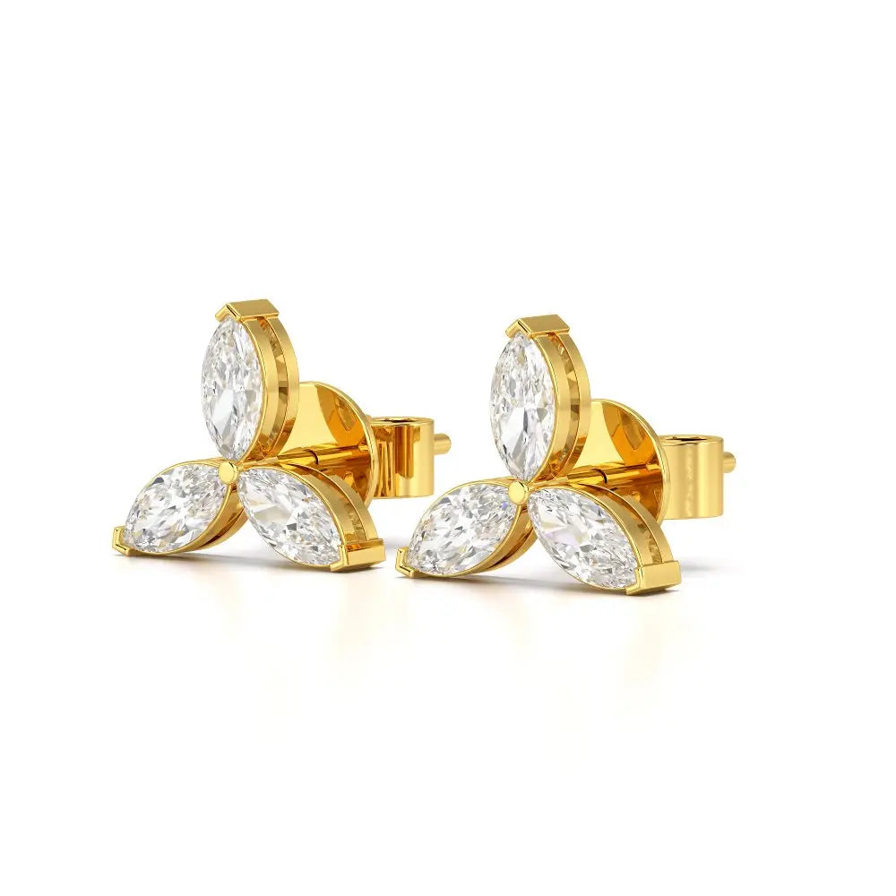 1 CT Trio Marquise Cut Diamond Stud Earrings Jama Jewels