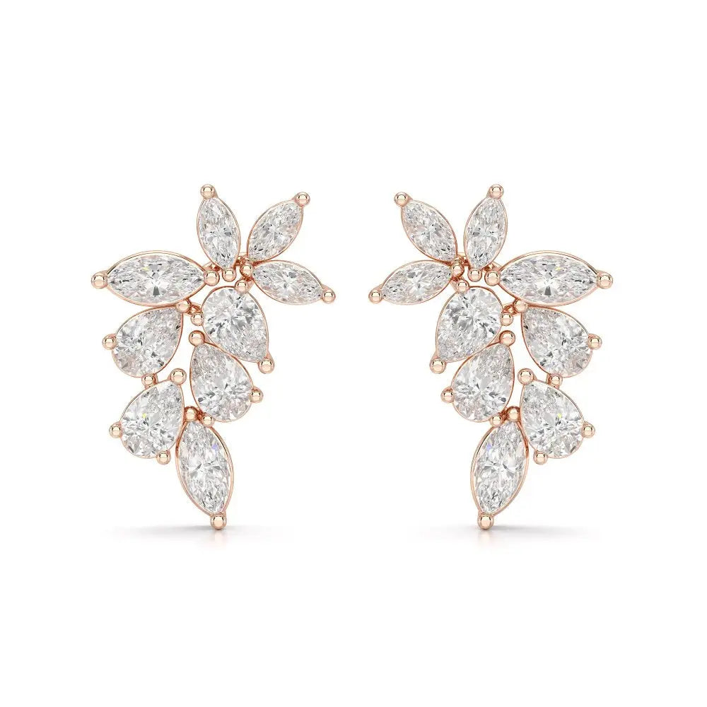 2.05 CT Pear and Marquise Cut Diamond Drop Earring Jama Jewels